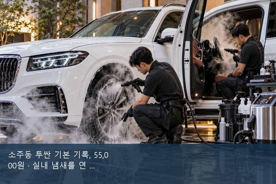 소주동 투싼 기본 기록, 55,000원 · 실내 냄새를 연 기록